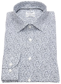 OLYMP Shirt - Level 5 Body Fit - Print - Dunkelgrey / Light Grey - Extra Long Sleeve 69cm