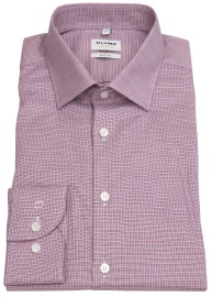 OLYMP Shirt - Level Five Body Fit - Kent Collar - Granatred / Dark Blue - w/o OP