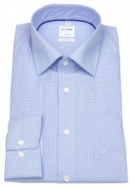 OLYMP Shirt - Luxor Comfort Fit - Fine Checked - Light Blue / White