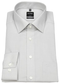 OLYMP Shirt - Luxor Modern Fit - Chambray - Light Grey - w/o OP