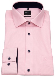 OLYMP Hemd - Luxor Modern Fit - Faux Uni - rosé / weiß - ohne OVP