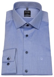 OLYMP Shirt - Luxor Modern Fit - Finetwill - Opaque - Blue / White - w/o OP