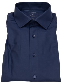 OLYMP Shirt - Modern Fit - 24/7 Dynamic Flex Shirt - Kent Collar - Dark Blue - w/o OP