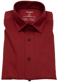 OLYMP Shirt - Modern Fit - 24/7 Flex Jersey - Dark Red - w/o OP