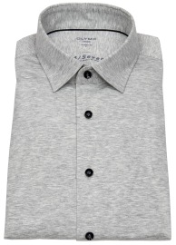 OLYMP Shirt - Modern Fit - 24/7 Flex Jersey - Light Grey - w/o OP