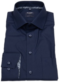 OLYMP Shirt - Modern Fit - Kent Collar - Dark Blue - w/o OP