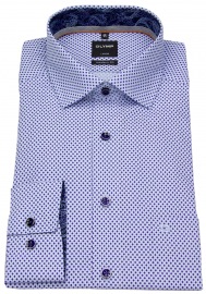 OLYMP Shirt - Modern Fit - Patch - Print - Light Blue / Purple - Extra Long Sleeve 69cm - w/o OP