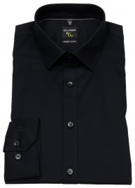 OLYMP Shirt - No. Six Super Slim - Kent Collar - Black