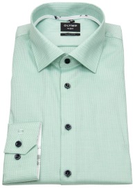 OLYMP Shirt - No. Six Super Slim - Structure - Green - Extra Long Sleeve 69cm