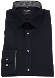 OLYMP Shirt - No. Six Super Slim - Urban Kent Collar - Patch - Black