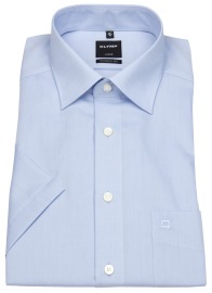 OLYMP Short Sleeve Shirt - Luxor Modern Fit - Chambray - Light Blue - w/o OP