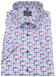 OLYMP Short Sleeve Shirt - Modern Fit - Kreise - Contrast Buttons - Multicolored - w/o OP