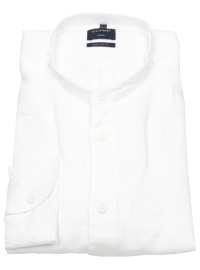 OLYMP Linen Shirt - Regular Fit - Banded Collar - White