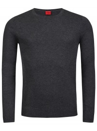 OLYMP Pullover - Regular Fit - Rundhals - Merinowolle mit Seide - anthrazit