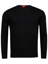 OLYMP Pullover - Regular Fit - Rundhals - Merinowolle mit Seide - schwarz