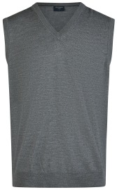 OLYMP Slipover - Merinowool - V-neck - Grey - w/o OP