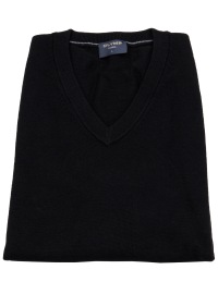 OLYMP Slipover - Merinowool - V-neck - Black