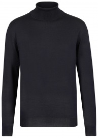 OLYMP Rollkragenpullover - Regular Fit - Merinowolle - schwarz