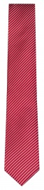 OLYMP Silk Tie - Slim - Red / Light Grey - Fine Striped