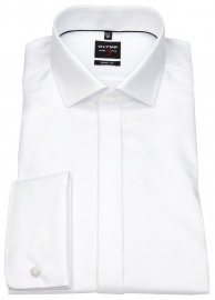 OLYMP Gala Shirt - Level 5 Body Fit - Structure - Double Cuff - White