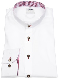 OLYMP Costume Shirt - Level Five Body Fit - Banded Collar - White