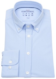 Pure Hemd - Slim Fit - Functional Shirt - Button Down Kragen - hellblau