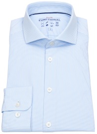 Pure Hemd - Slim Fit - Functional Shirt - Haifischkragen - hellblau / weiß