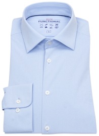 Pure Hemd - Slim Fit - Functional Shirt - Kentkragen - hellblau