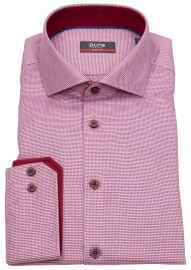 Pure Hemd - Slim Fit - Kontrastknöpfe - rosé / dunkelrot