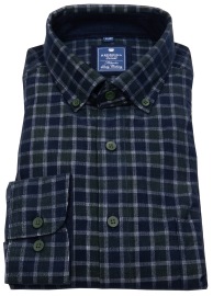 Redmond Cordhemd - Comfort Fit - Button Down - kariert - blau / grün - ohne OVP