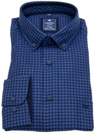 Redmond Flanellhemd - Comfort Fit - Button Down - kariert - blau