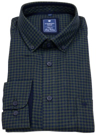 Redmond Flanellhemd - Comfort Fit - Button Down - kariert - grün / blau