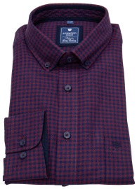 Redmond FlanellShirt - Comfort Fit - Button Down - Checked - Red / Blue