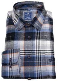 Redmond Flanellhemd - Comfort Fit - kariert - blau