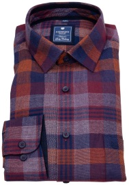 Redmond FlanellShirt - Comfort Fit - Checked - Red / Blue - w/o OP