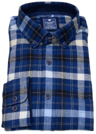 Redmond Hemd - Comfort Fit - Button Down - Flanell - kariert - blau