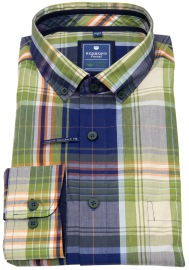 Redmond Shirt - Comfort Fit - Button Down Collar - Bio Baumwolle - Checked - Multicolored - w/o OP