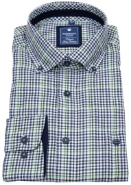 Redmond Hemd - Comfort Fit - Button Down Kragen - kariert - grün / blau