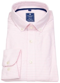 Redmond Hemd - Comfort Fit - Button Down Kragen - kariert - rosa / weiß - ohne OVP