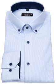 Redmond Hemd - Comfort Fit - Button Down Kragen - Struktur - hellblau