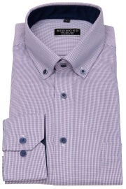 Redmond Shirt - Comfort Fit - Button Down Collar - Structure - Rose - w/o OP