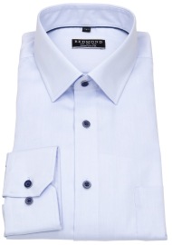 Redmond Shirt - Comfort Fit - Kent Collar - Twill - Contrast Buttons - Light Blue - w/o OP