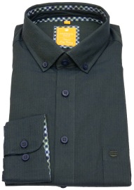 Redmond Hemd - Modern Fit - Button Down Kragen - Casual - grün