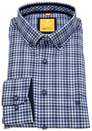 Redmond Hemd - Modern Fit - Button Down Kragen - kariert - blau