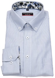 Redmond Shirt - Modern Fit - Button Down Collar - Striped - Blue / White