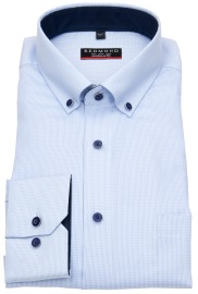 Redmond Hemd - Modern Fit - Button Down Kragen - Struktur - hellblau