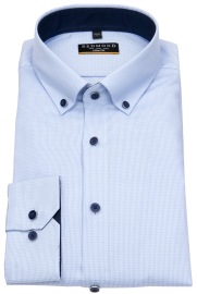 Redmond Shirt - Slim Fit - Button Down Collar - Structure - Light Blue