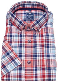 Redmond Kurzarmhemd - Comfort Fit - Button Down Kragen - kariert - rot - ohne OVP