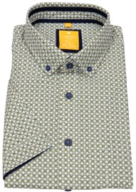 Redmond Kurzarmhemd - Modern Fit - Button Down Kragen - grün / weiß - ohne OVP