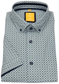 Redmond Kurzarmhemd - Modern Fit - Button Down Kragen - grün / weiß - ohne OVP